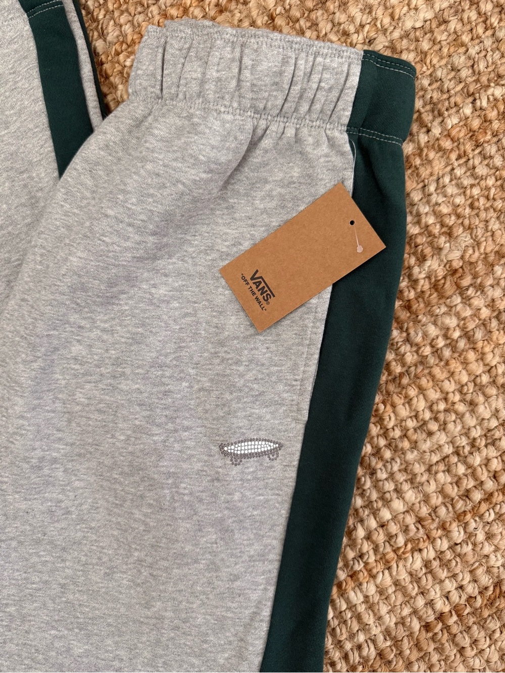 Vans Gray Joggers with Dark Green Side Panels - Picture 2 of 2